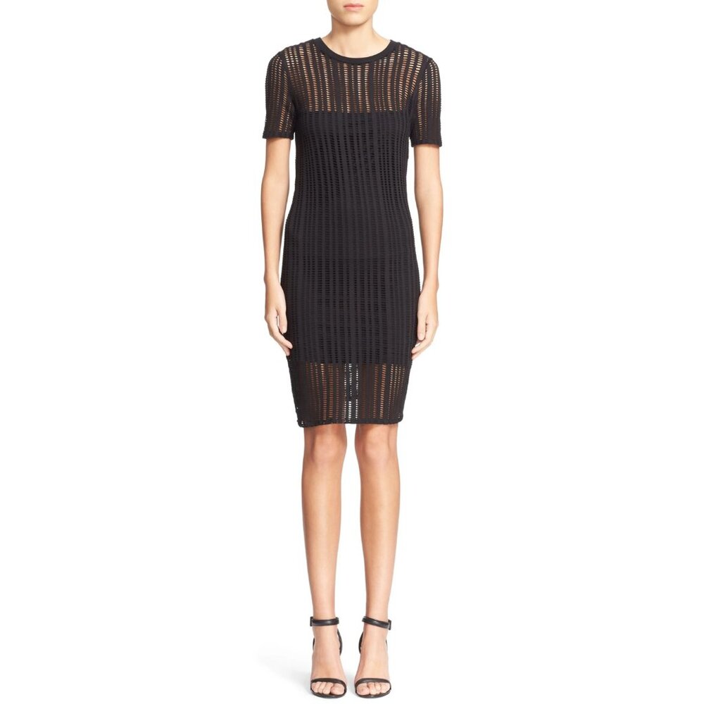 T By Alexander Wang Mesh Overlay Sheath Dress Aso… - image 6
